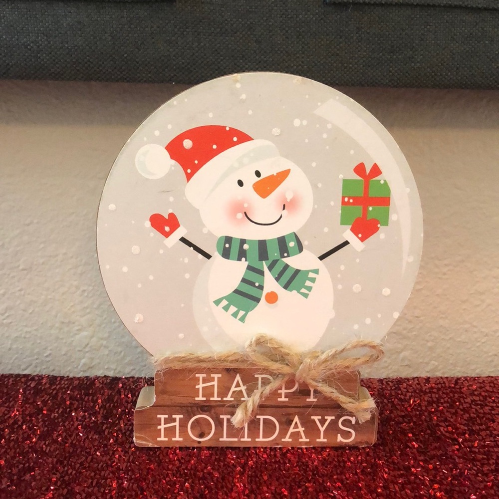 “Happy Holidays” Snow Globe Style Holiday Decor